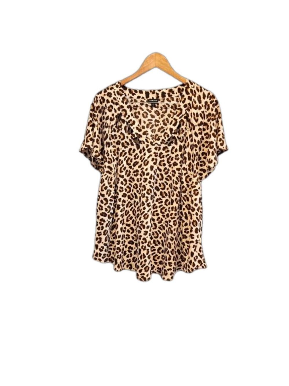 Torrid flutter sleeve animal print top 2